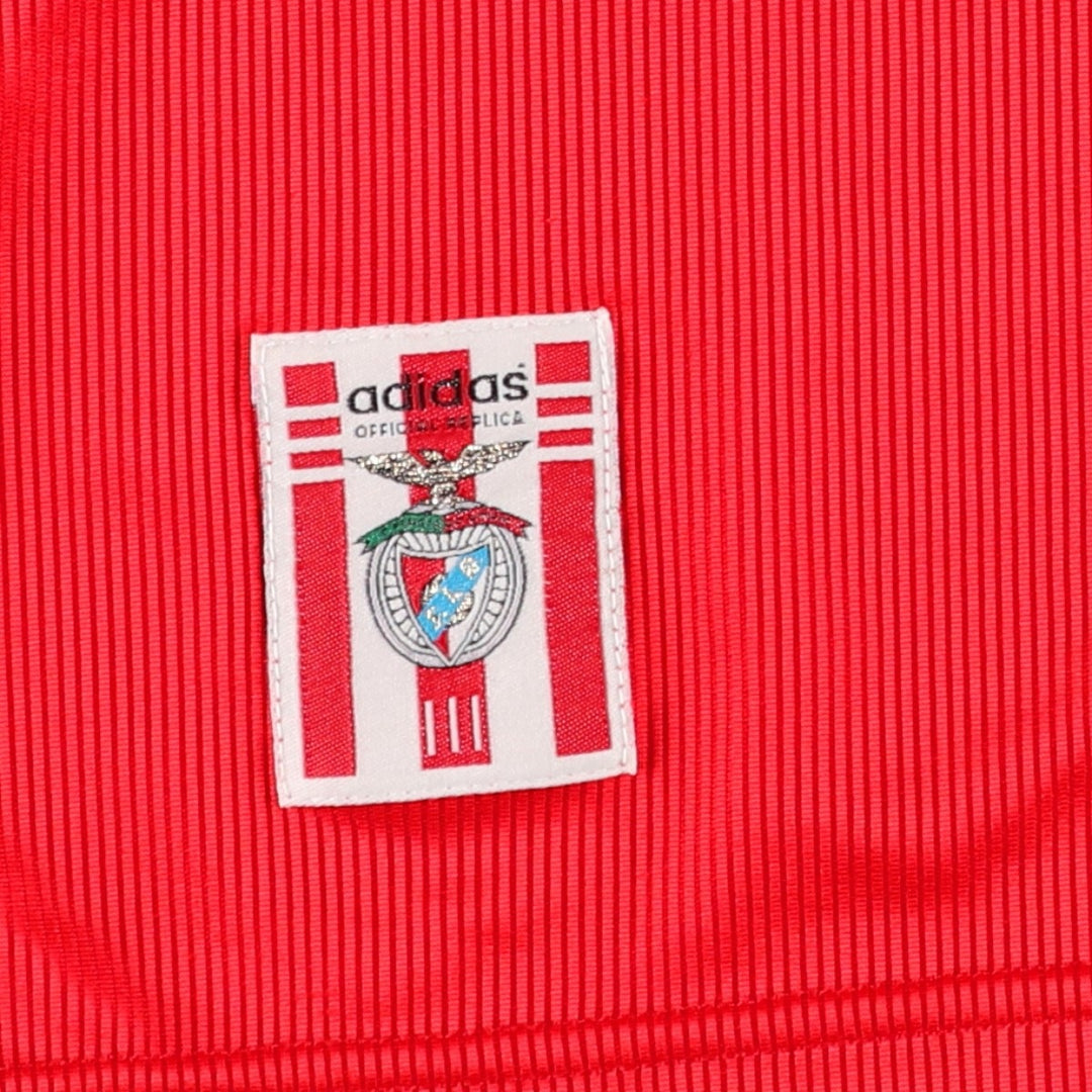90'S Adidas Primeira Liga SL Benfica V-neck collared soccer jersey game shirt, men's size M (approx.) polyester red type Vintage Second Hand