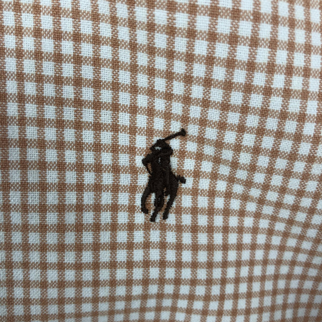 Ralph Lauren BLAIRE long sleeve button down check shirt, men's XL size cotton orange type Vintage Second Hand