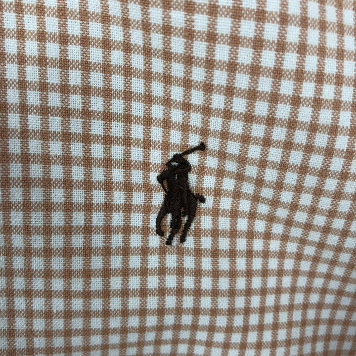 Ralph Lauren BLAIRE long sleeve button down check shirt, men's XL size cotton orange type Vintage Second Hand