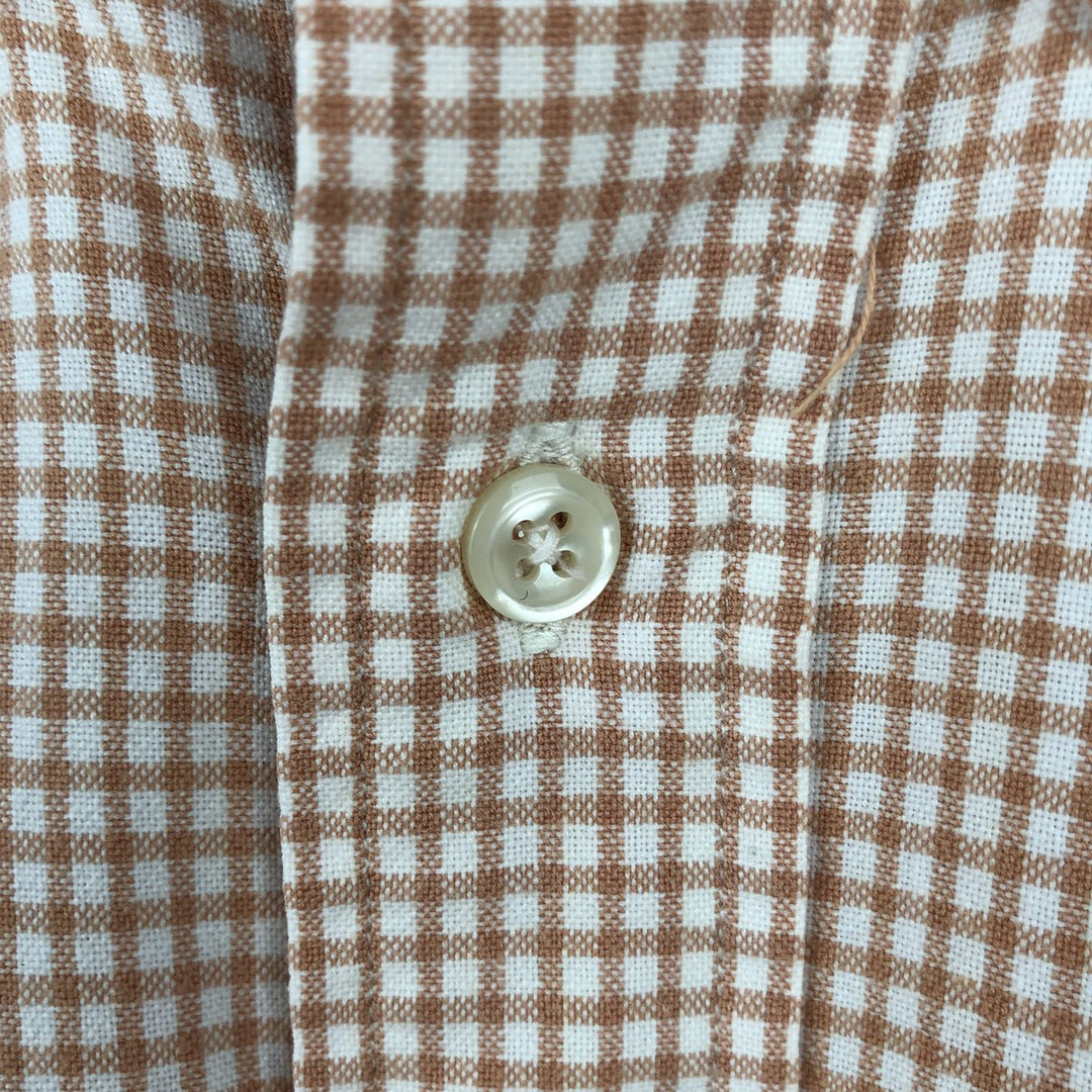 Ralph Lauren BLAIRE long sleeve button down check shirt, men's XL size cotton orange type Vintage Second Hand