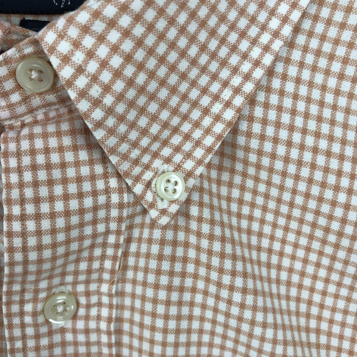 Ralph Lauren BLAIRE long sleeve button down check shirt, men's XL size cotton orange type Vintage Second Hand