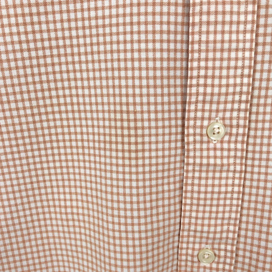 Ralph Lauren BLAIRE long sleeve button down check shirt, men's XL size cotton orange type Vintage Second Hand