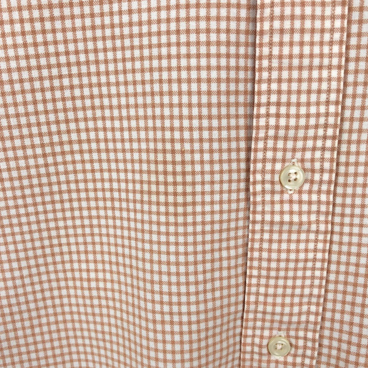 Ralph Lauren BLAIRE long sleeve button down check shirt, men's XL size cotton orange type Vintage Second Hand