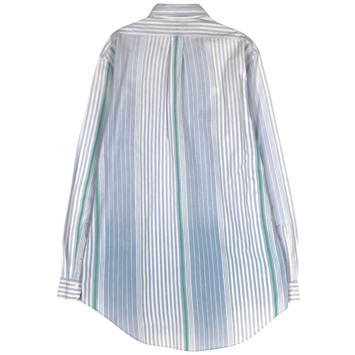 Ralph Lauren Multi-Stripe Long Sleeve Button-Down Striped Shirt, Men's Size L cotton Blue type light blue Vintage Second Hand