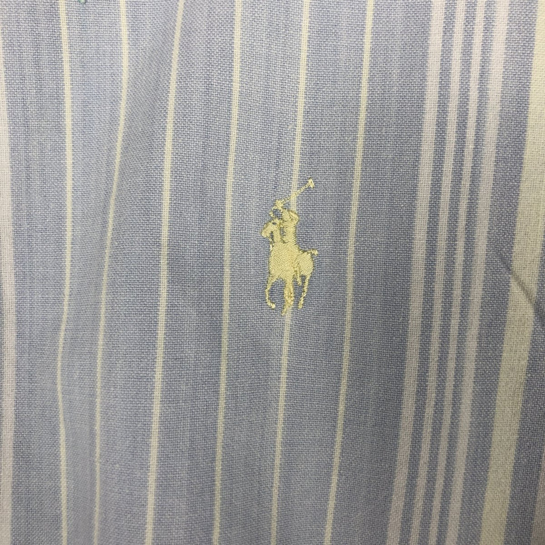 Ralph Lauren Multi-Stripe Long Sleeve Button-Down Striped Shirt, Men's Size L cotton Blue type light blue Vintage Second Hand