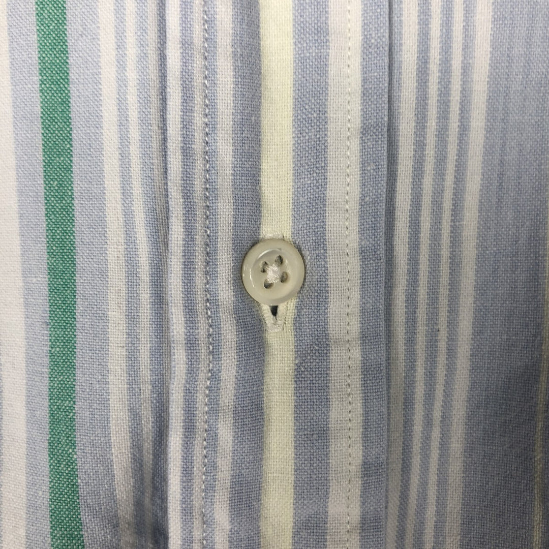 Ralph Lauren Multi-Stripe Long Sleeve Button-Down Striped Shirt, Men's Size L cotton Blue type light blue Vintage Second Hand
