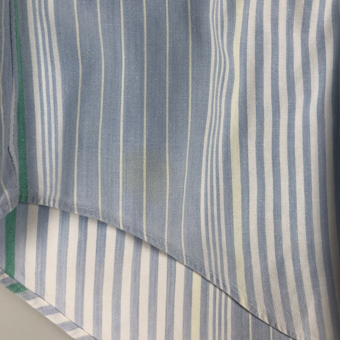Ralph Lauren Multi-Stripe Long Sleeve Button-Down Striped Shirt, Men's Size L cotton Blue type light blue Vintage Second Hand