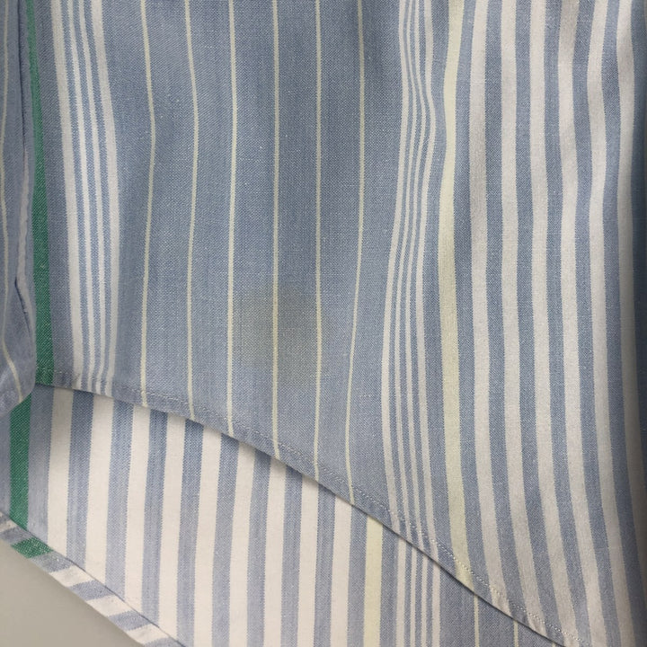 Ralph Lauren Multi-Stripe Long Sleeve Button-Down Striped Shirt, Men's Size L cotton Blue type light blue Vintage Second Hand