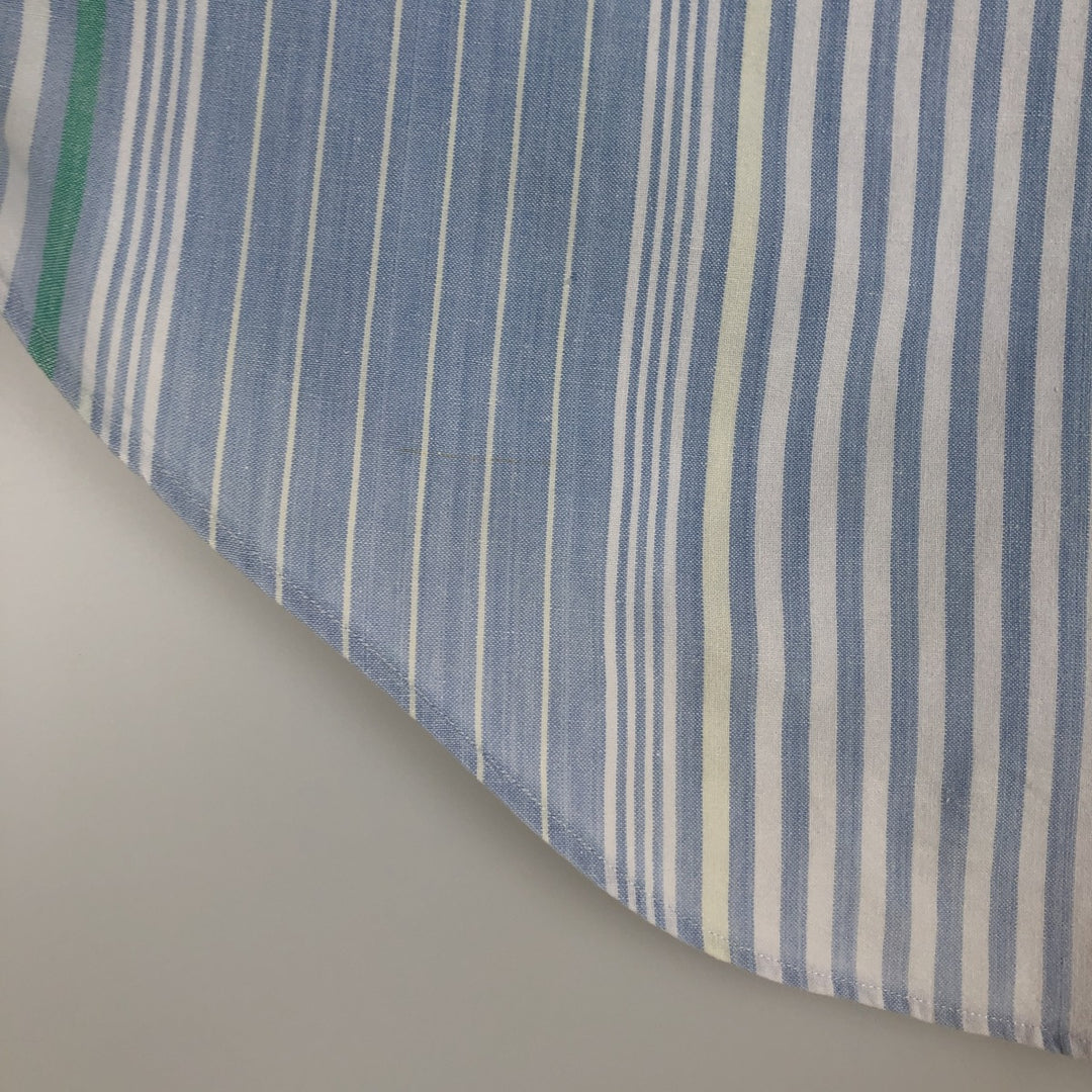 Ralph Lauren Multi-Stripe Long Sleeve Button-Down Striped Shirt, Men's Size L cotton Blue type light blue Vintage Second Hand
