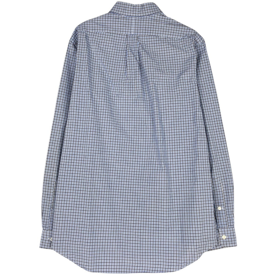 Ralph Lauren long sleeve button down check shirt, men's size L cotton blue type Vintage Second Hand