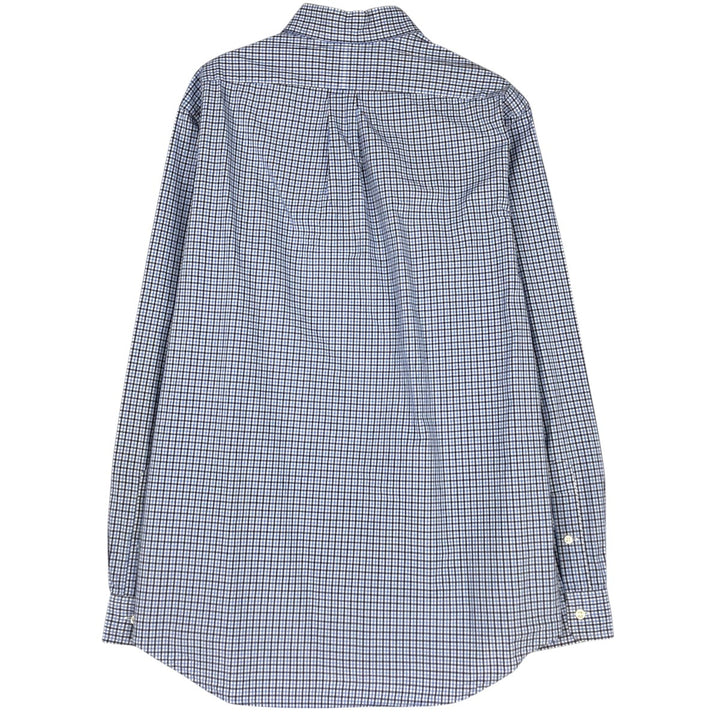 Ralph Lauren long sleeve button down check shirt, men's size L cotton blue type Vintage Second Hand
