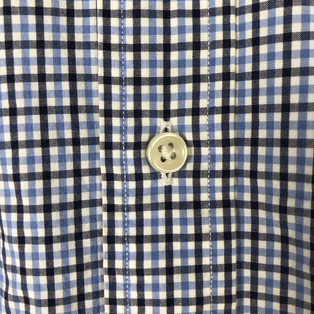 Ralph Lauren long sleeve button down check shirt, men's size L cotton blue type Vintage Second Hand