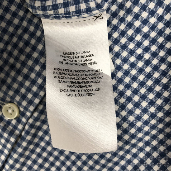 Ralph Lauren Gingham Check Long Sleeve Button-Down Check Shirt Men's XL cotton blue type Vintage Second Hand