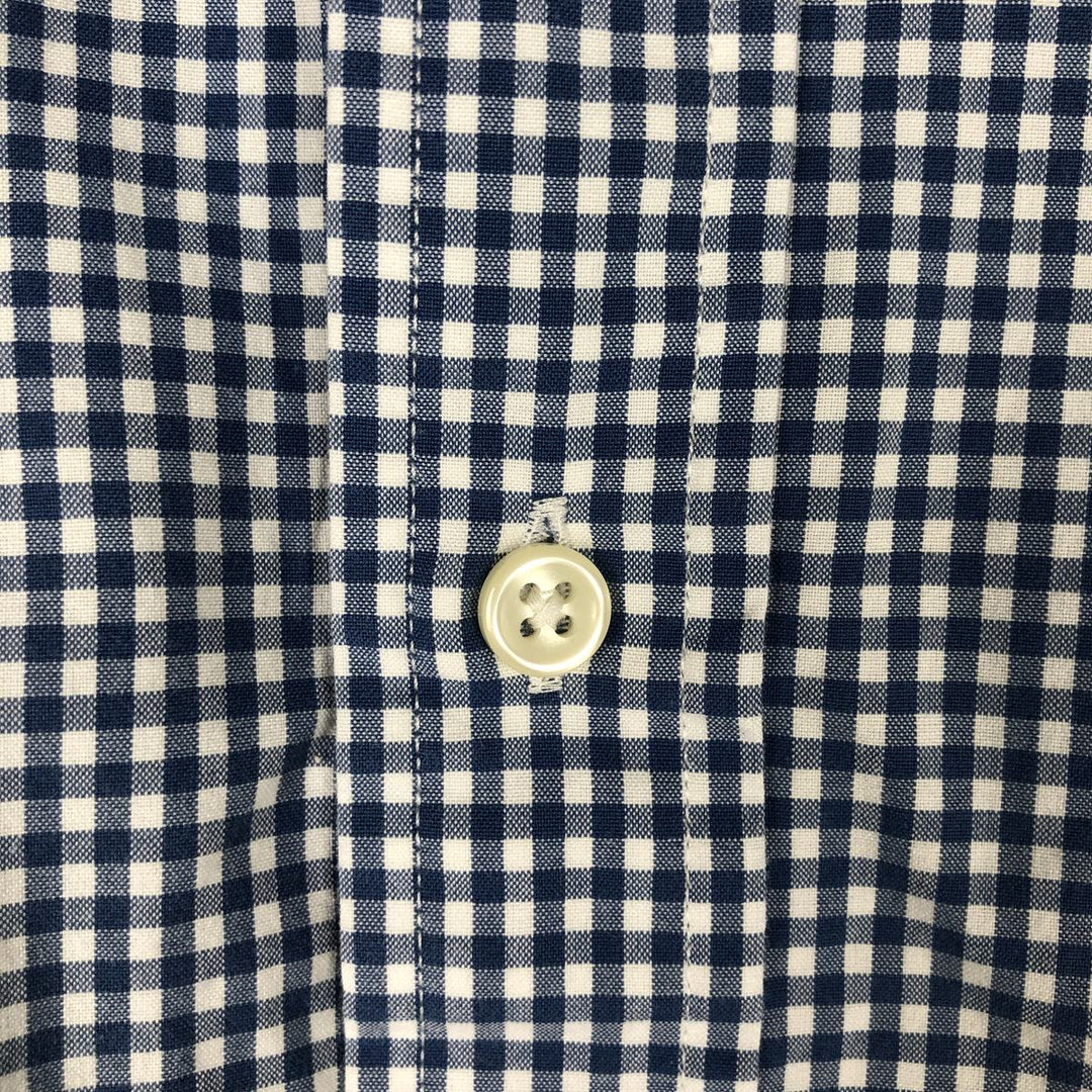 Ralph Lauren Gingham Check Long Sleeve Button-Down Check Shirt Men's XL cotton blue type Vintage Second Hand