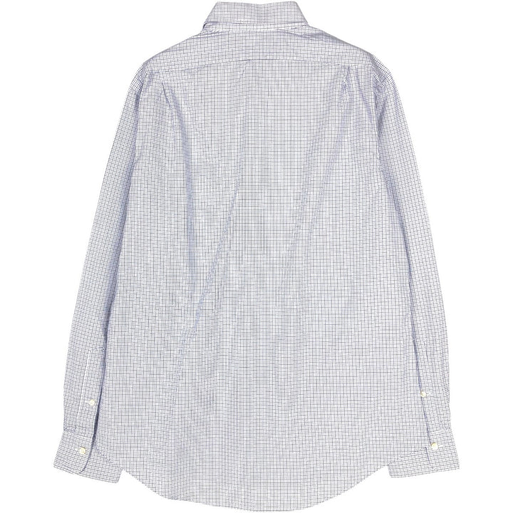 Ralph Lauren REGENT CUSTOM FIT Long-Sleeve Cotton Check Shirt, Men's Size L (approx.) cotton white type Vintage Second Hand
