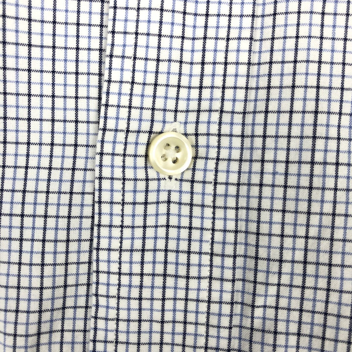 Ralph Lauren REGENT CUSTOM FIT Long-Sleeve Cotton Check Shirt, Men's Size L (approx.) cotton white type Vintage Second Hand