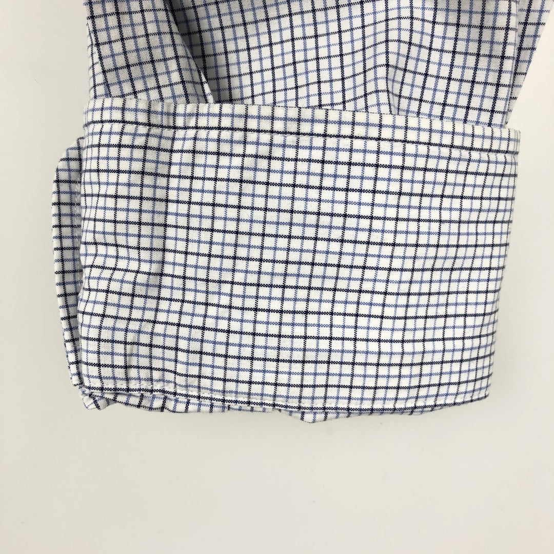 Ralph Lauren REGENT CUSTOM FIT Long-Sleeve Cotton Check Shirt, Men's Size L (approx.) cotton white type Vintage Second Hand