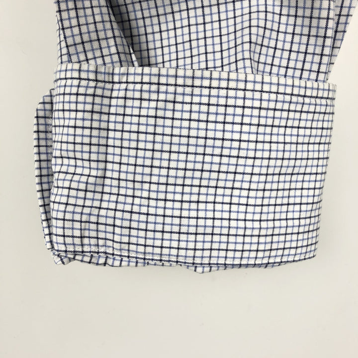 Ralph Lauren REGENT CUSTOM FIT Long-Sleeve Cotton Check Shirt, Men's Size L (approx.) cotton white type Vintage Second Hand