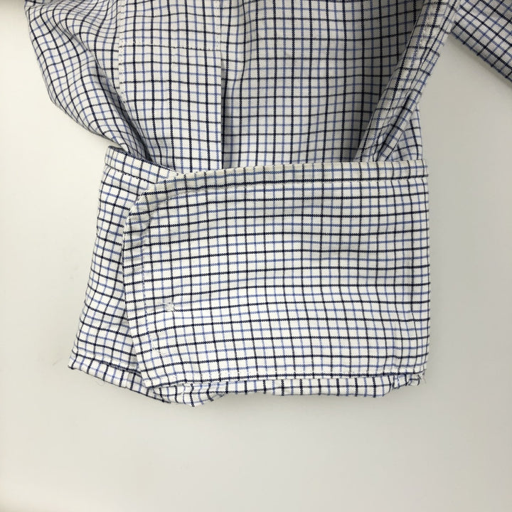 Ralph Lauren REGENT CUSTOM FIT Long-Sleeve Cotton Check Shirt, Men's Size L (approx.) cotton white type Vintage Second Hand