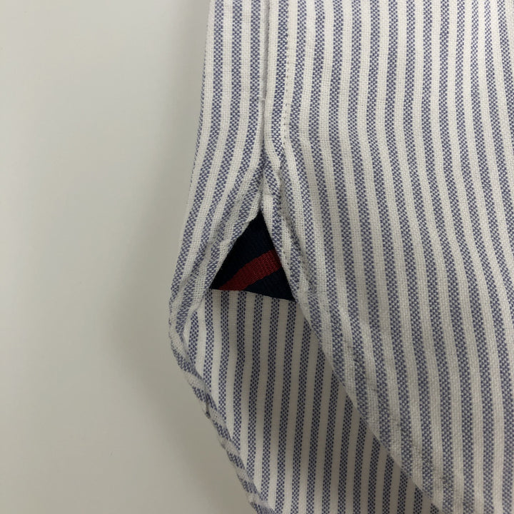 Ralph Lauren Classic Fit Long Sleeve Button Down Striped Shirt Men's Size L cotton navy blue type Vintage Second Hand
