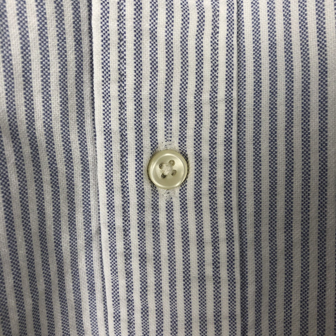 Ralph Lauren Classic Fit Long Sleeve Button Down Striped Shirt Men's Size L cotton navy blue type Vintage Second Hand