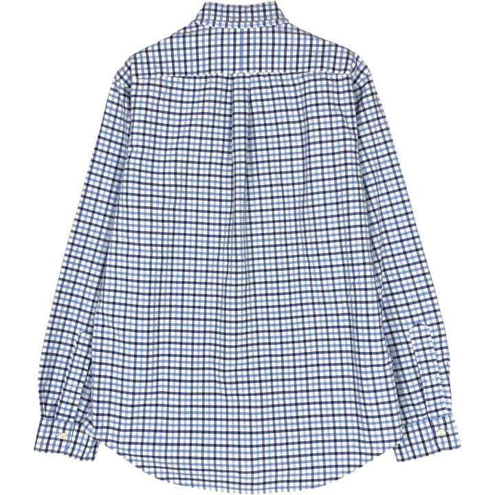 Ralph Lauren long sleeve button down check shirt, men's size M cotton blue type Vintage Second Hand