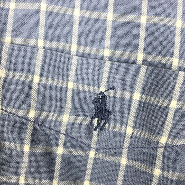 1990'S Ralph Lauren SPORT Long-Sleeve Button-Down Check Shirt, Men's Size M (approx.), Vintage cotton Blue type light blue Vintage Second Hand