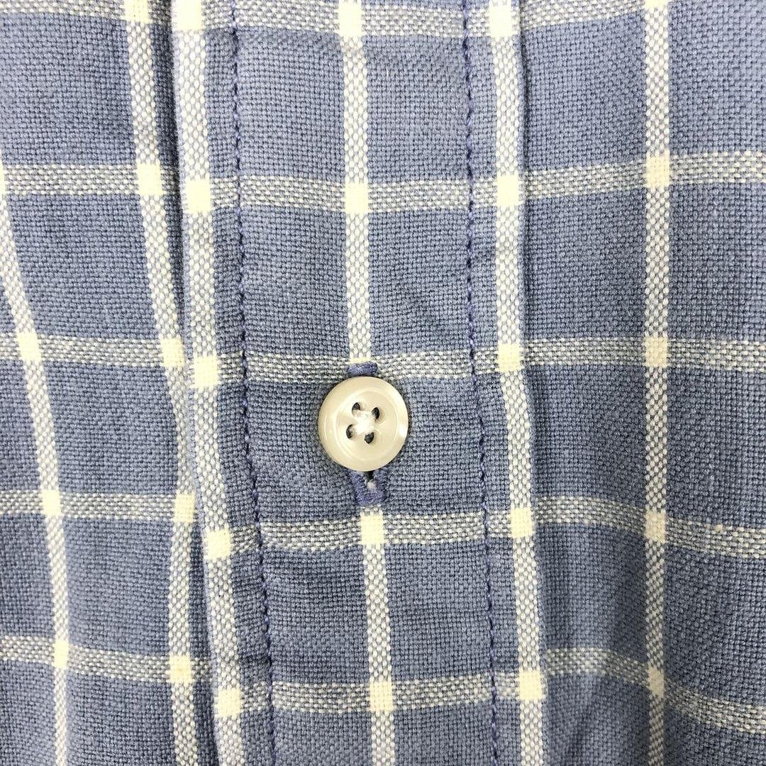 1990'S Ralph Lauren SPORT Long-Sleeve Button-Down Check Shirt, Men's Size M (approx.), Vintage cotton Blue type light blue Vintage Second Hand