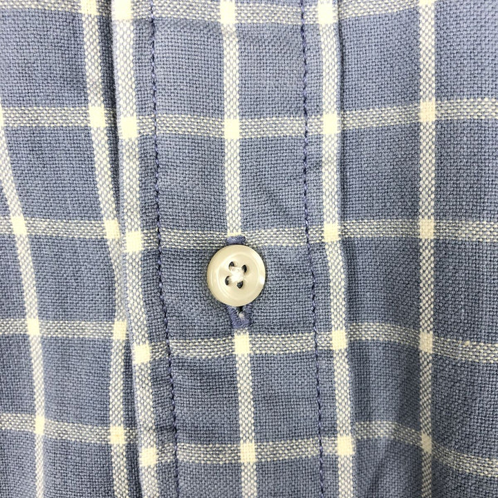 1990'S Ralph Lauren SPORT Long-Sleeve Button-Down Check Shirt, Men's Size M (approx.), Vintage cotton Blue type light blue Vintage Second Hand