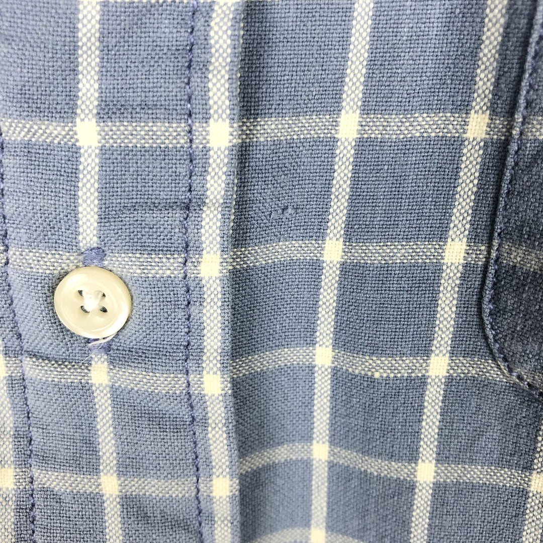 1990'S Ralph Lauren SPORT Long-Sleeve Button-Down Check Shirt, Men's Size M (approx.), Vintage cotton Blue type light blue Vintage Second Hand