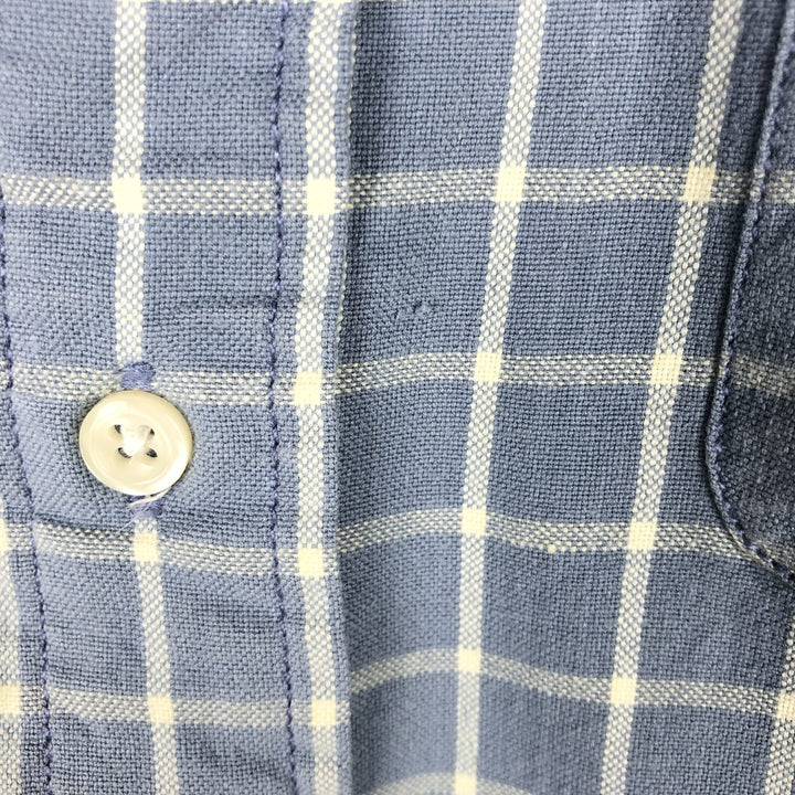 1990'S Ralph Lauren SPORT Long-Sleeve Button-Down Check Shirt, Men's Size M (approx.), Vintage cotton Blue type light blue Vintage Second Hand