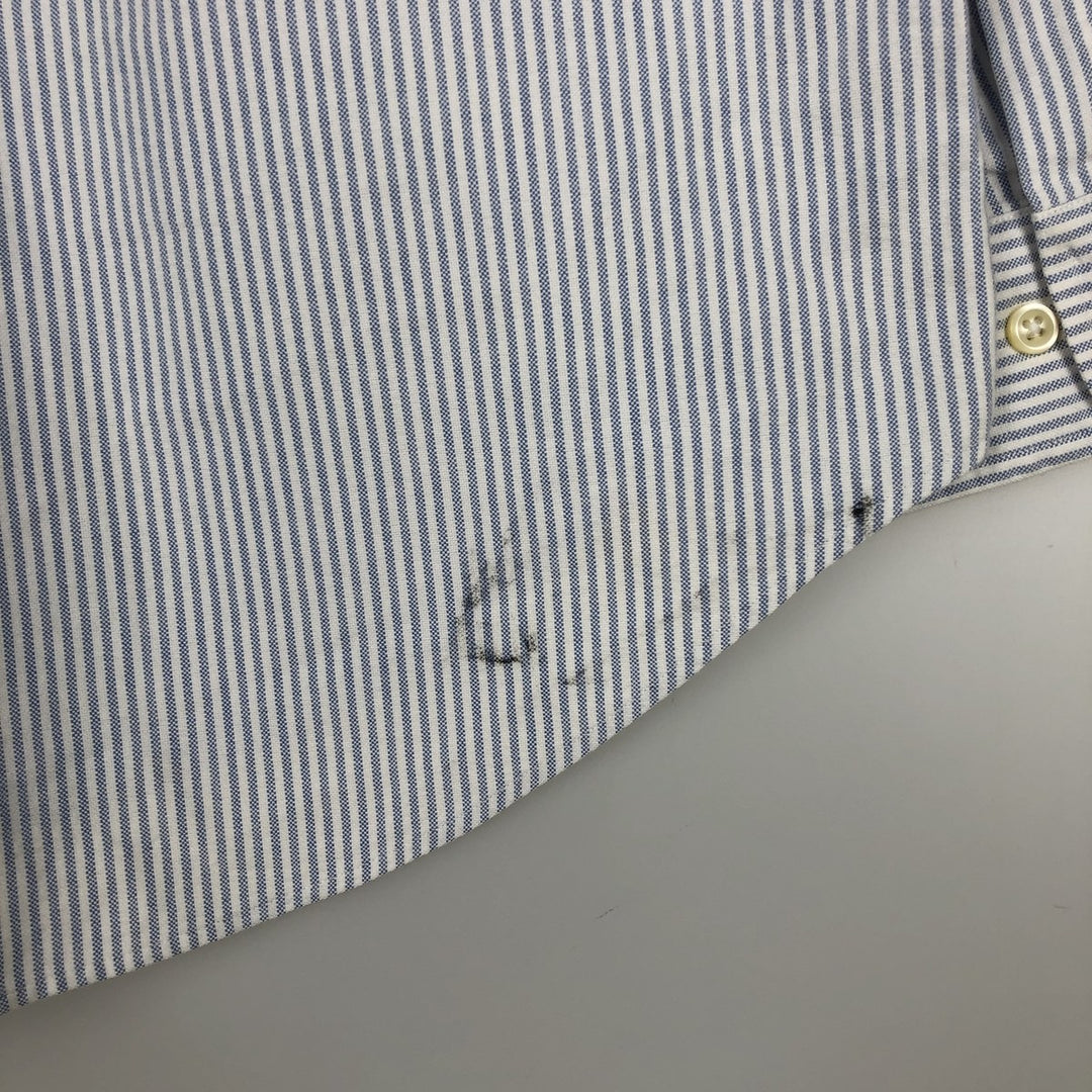 Ralph Lauren Classic Fit Long Sleeve Button Down Striped Shirt Men's Size L cotton blue type Vintage Second Hand