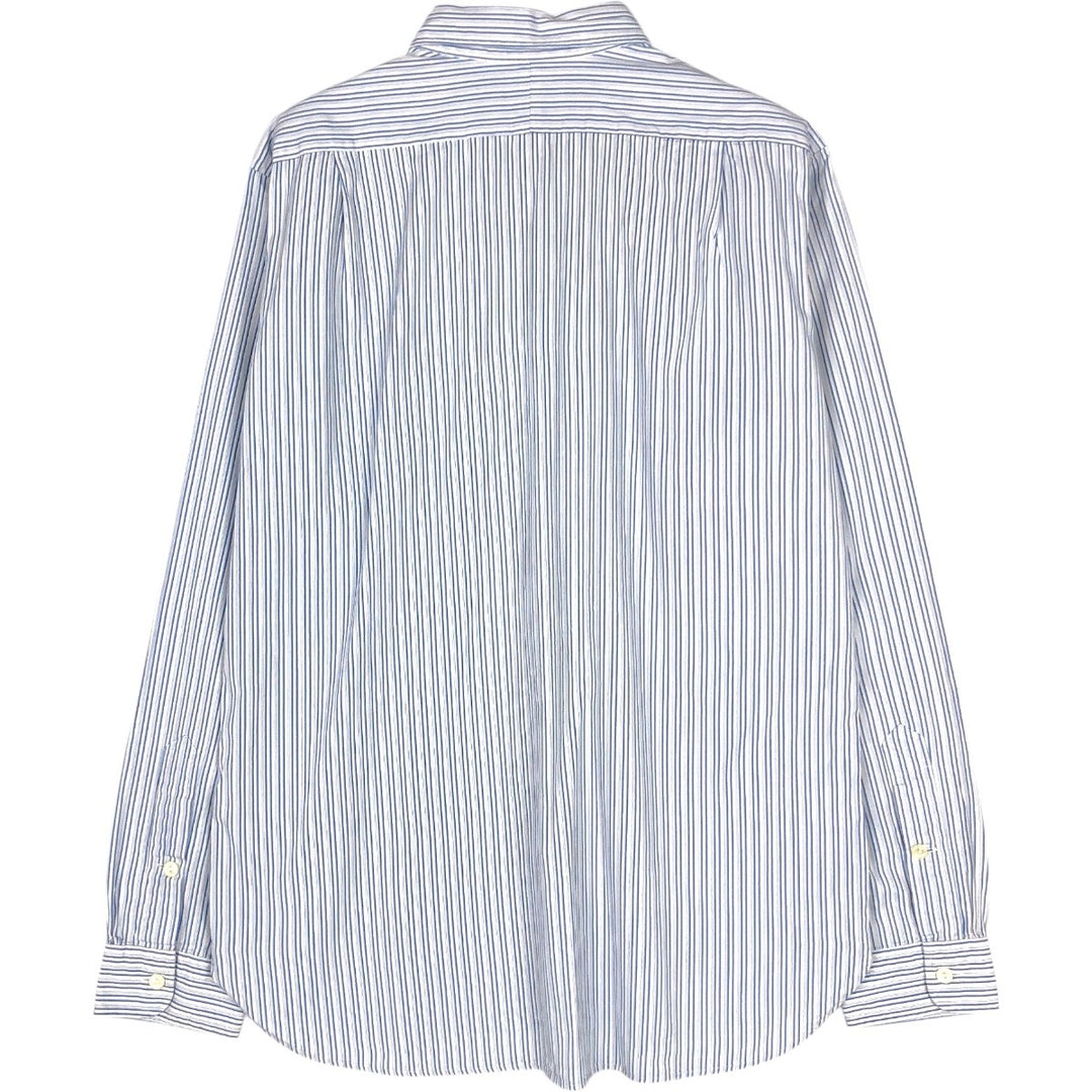 Ralph Lauren Classic Fit Multi-Stripe Long-Sleeve Cotton Stripe Shirt, Men's Size M (approx.) cotton blue type Vintage Second Hand