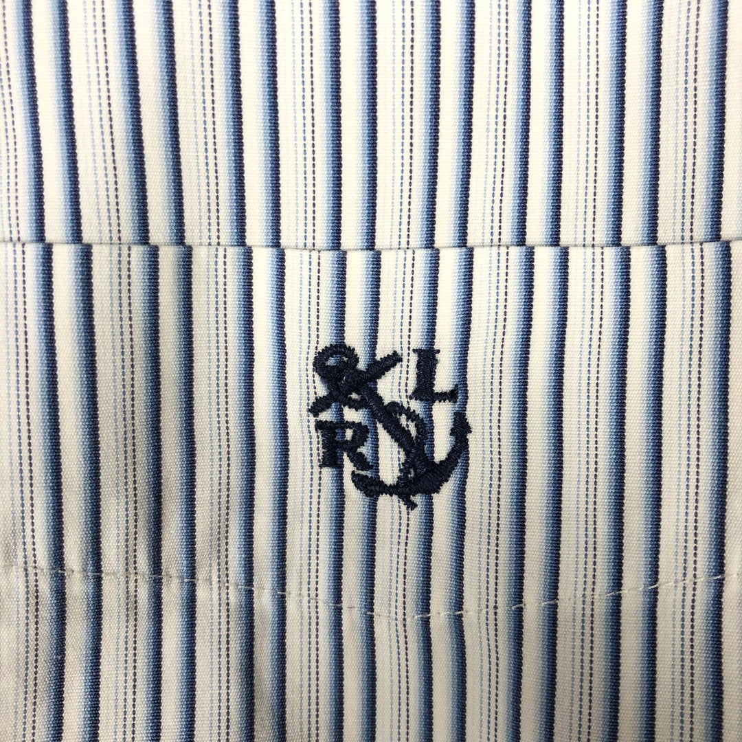Ralph Lauren Classic Fit Multi-Stripe Long-Sleeve Cotton Stripe Shirt, Men's Size M (approx.) cotton blue type Vintage Second Hand