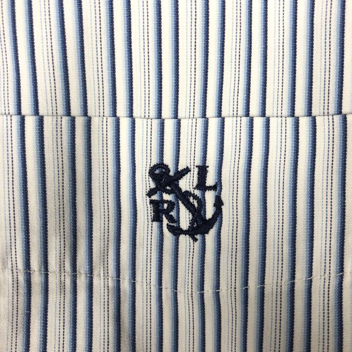 Ralph Lauren Classic Fit Multi-Stripe Long-Sleeve Cotton Stripe Shirt, Men's Size M (approx.) cotton blue type Vintage Second Hand