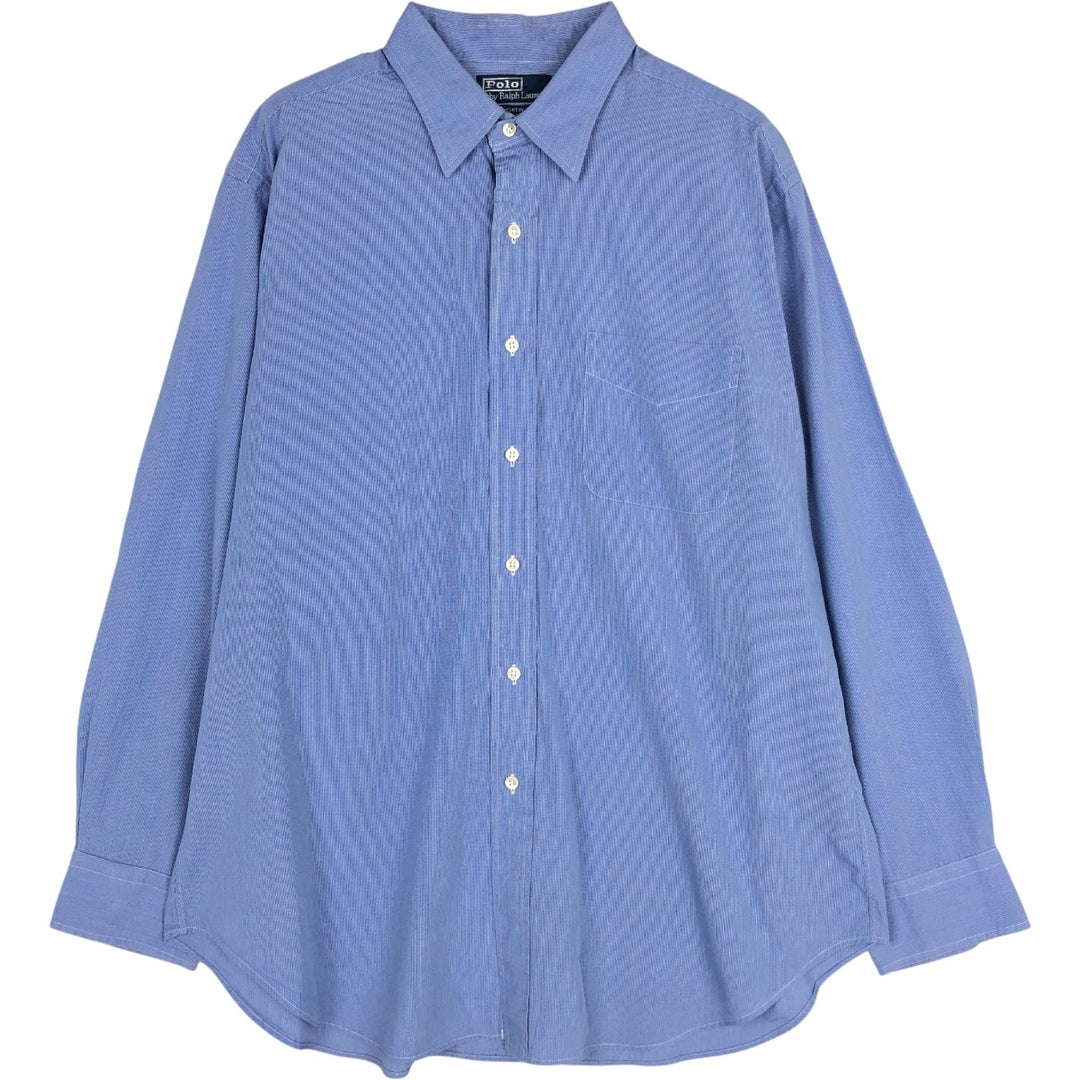 Ralph Lauren POLO by Ralph Lauren ANDREW Long Sleeve Cotton Check Shirt Men's XL cotton blue type Vintage Second Hand