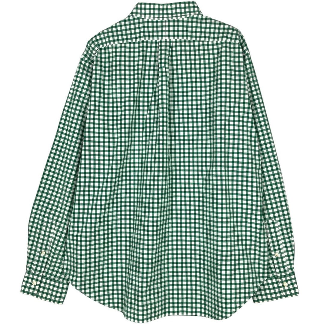 Ralph Lauren Classic Fit Gingham Check Long Sleeve Button-Down Check Shirt, Men's Size XL cotton green type Vintage Second Hand