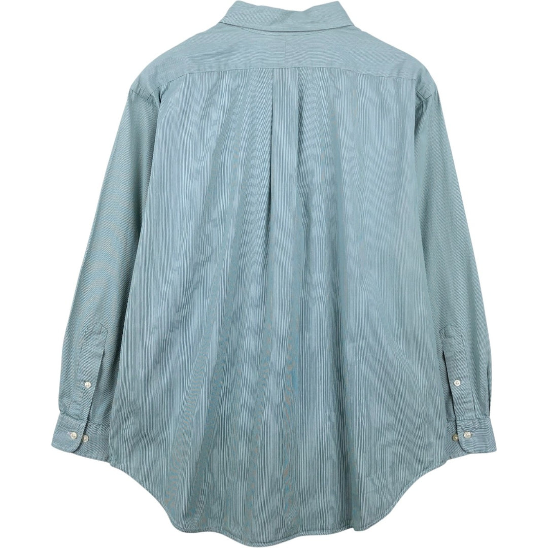 Ralph Lauren Classic Fit Long Sleeve Button Down Striped Shirt Men's XL cotton green type Vintage Second Hand
