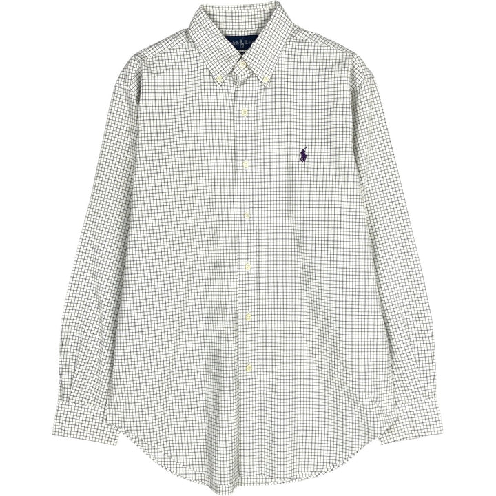 Ralph Lauren Classic Fit Long Sleeve Button Down Check Shirt Men's M cotton white type Vintage Second Hand