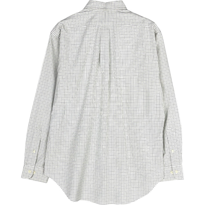 Ralph Lauren Classic Fit Long Sleeve Button Down Check Shirt Men's M cotton white type Vintage Second Hand