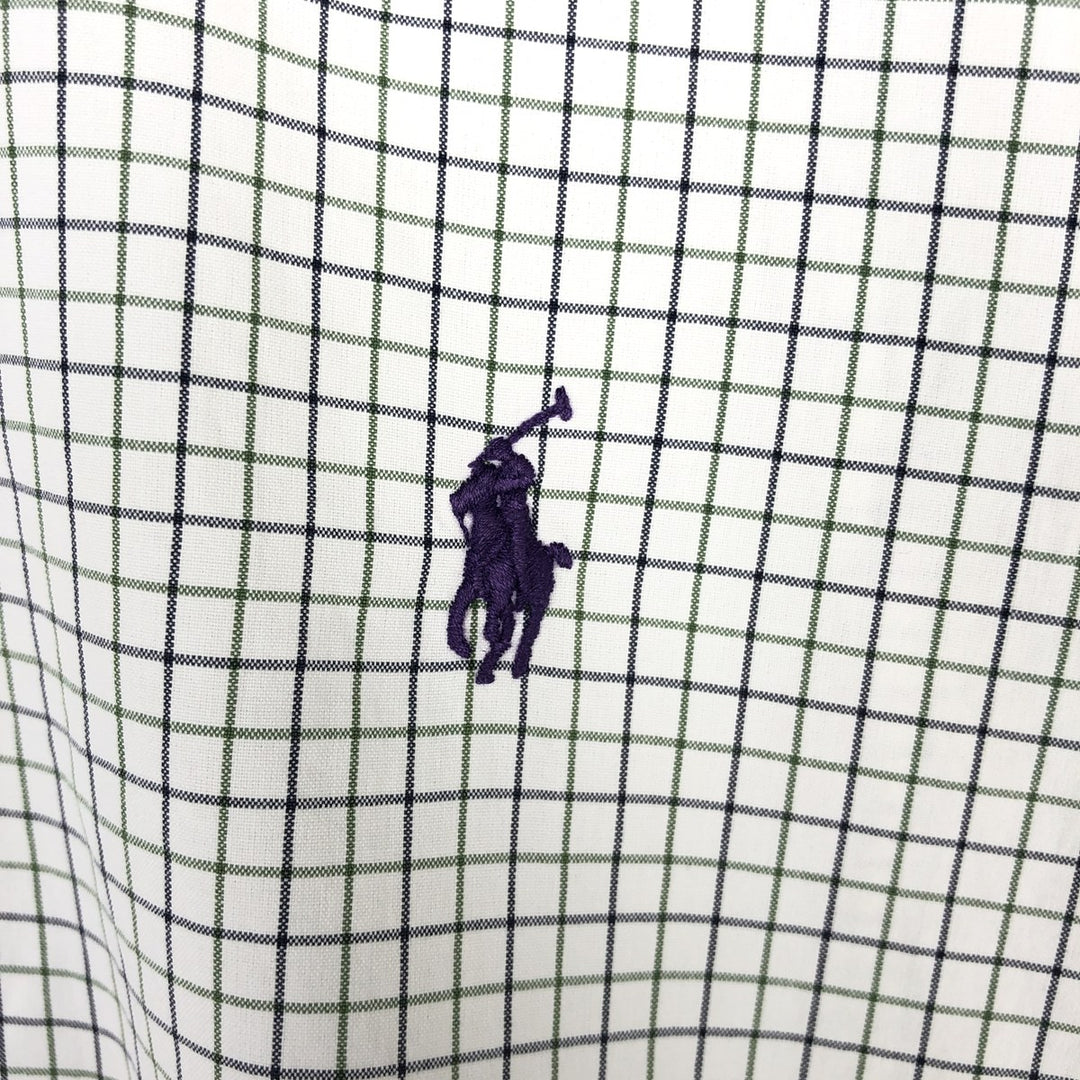 Ralph Lauren Classic Fit Long Sleeve Button Down Check Shirt Men's M cotton white type Vintage Second Hand