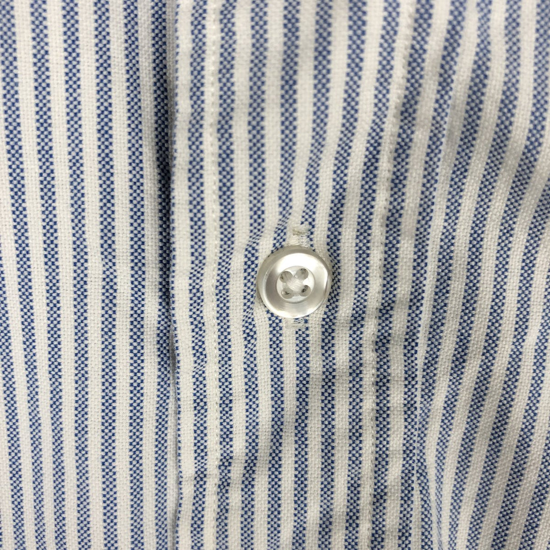 Ralph Lauren long sleeve button down striped shirt, men's size L cotton blue type Vintage Second Hand