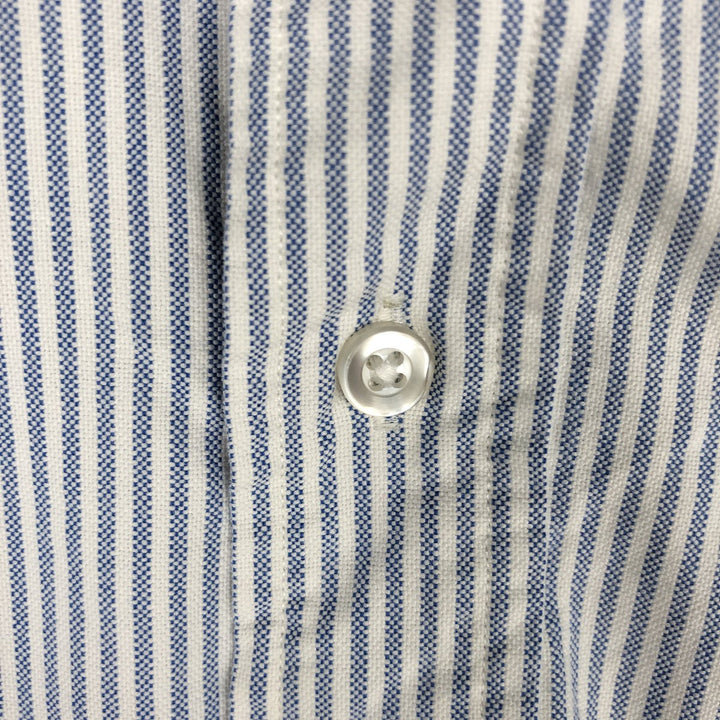 Ralph Lauren long sleeve button down striped shirt, men's size L cotton blue type Vintage Second Hand