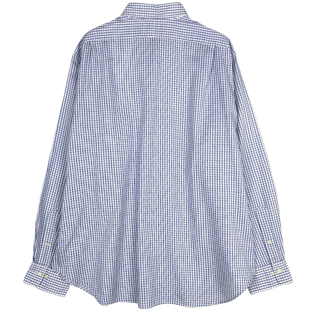 Ralph Lauren POLO by Ralph Lauren PHILIP Long-Sleeve Cotton Check Shirt, Men's Size XL (approx.) cotton white type Vintage Second Hand