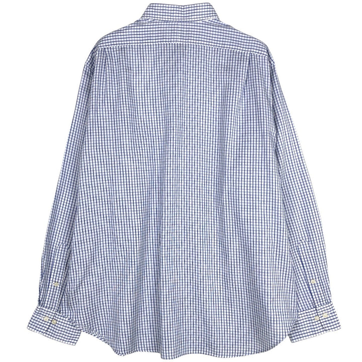 Ralph Lauren POLO by Ralph Lauren PHILIP Long-Sleeve Cotton Check Shirt, Men's Size XL (approx.) cotton white type Vintage Second Hand