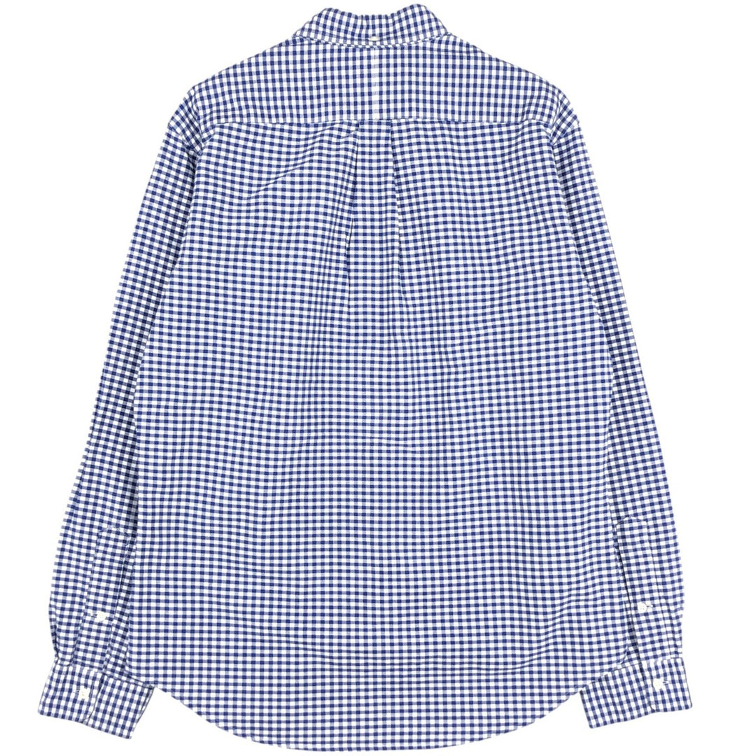 Ralph Lauren SLIM FIT gingham check long-sleeve button-down shirt, men's size L (approx.) cotton blue type Vintage Second Hand