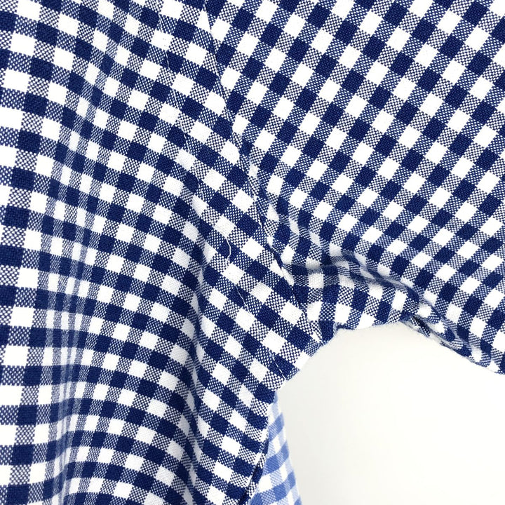 Ralph Lauren SLIM FIT gingham check long-sleeve button-down shirt, men's size L (approx.) cotton blue type Vintage Second Hand