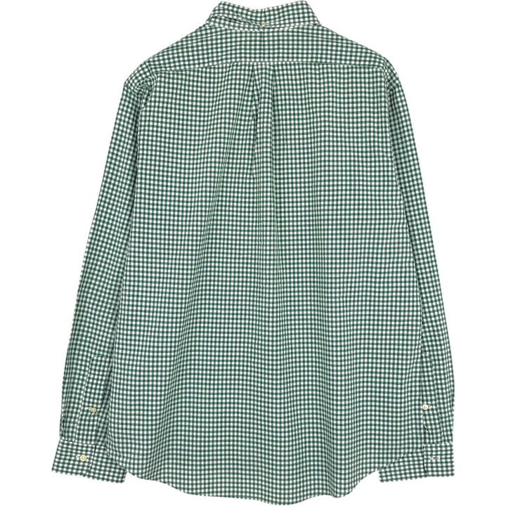 Ralph Lauren Gingham Check Long Sleeve Button-Down Check Shirt Men's XL cotton green type Vintage Second Hand