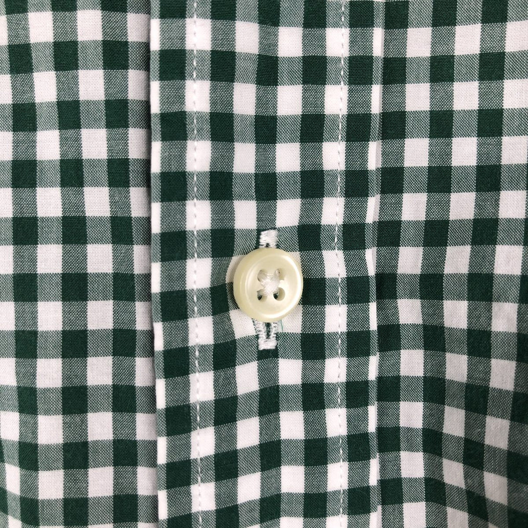 Ralph Lauren Gingham Check Long Sleeve Button-Down Check Shirt Men's XL cotton green type Vintage Second Hand
