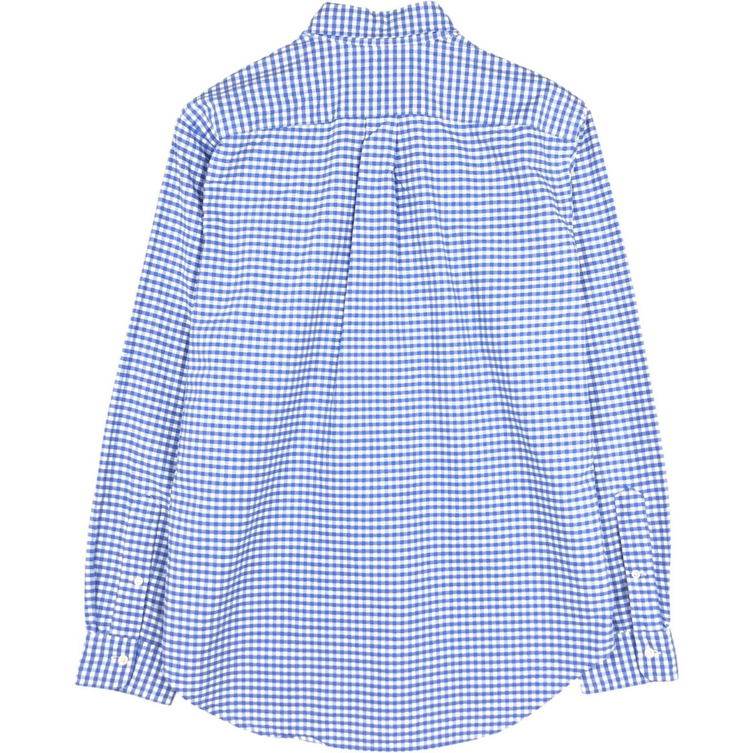 Ralph Lauren Classic Fit Gingham Check Long Sleeve Button-Down Check Shirt, Men's Size L unclear blue type Vintage Second Hand